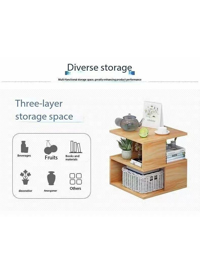 JCB CHIC طاولة جانبية، طاولة سرير، طاولة خشبية جانبية، خزانة سرير، منظم تخزين سرير بسيط وعصري، طاولة جانبية، طاولة قهوة جانبية، خزانة، خزانة موفرة للمساحة - Image 3