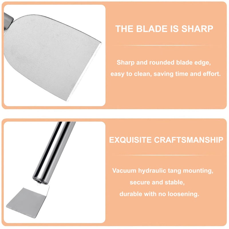 Auhsgch 2 PCS Stainless Steel Scrapers â€“ Multifunctional Scraper Cleaning Tool for Cookware, Stovetop, Adhesive, Oven Racks, Grout, Grill & Glass, Durable Scraper for Kitchen & Home, Fridge Cleaning - Image 5