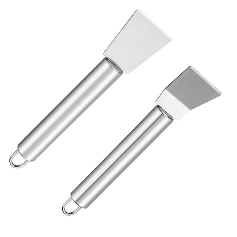 Auhsgch 2 PCS Stainless Steel Scrapers â€“ Multifunctional Scraper Cleaning Tool for Cookware, Stovetop, Adhesive, Oven Racks, Grout, Grill & Glass, Durable Scraper for Kitchen & Home, Fridge Cleaning - Image 1