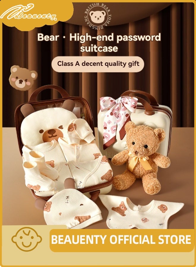بيوينتي مجموعة طفل حديث الولادة للأولاد والبنات ملابس الطفل من القطن الناعم ، ومنتجات الطفل هدية دش طفل ممتازة للأطفال حديثي الولادة (0-3 أشهر) في حقيبة لطيفة ذات موضوع الدب 21 في 1. - Image 5