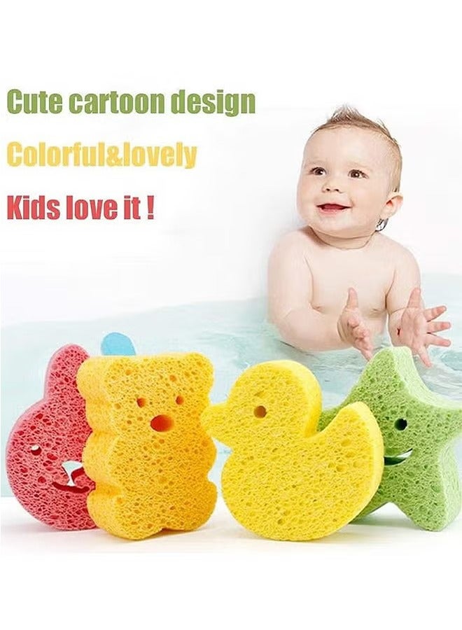 4 Pack Premium Bath Sponge, Fast Drying Baby Bath Tub Sponge, Bath Foam Rub Shower Sponge, Cute Animal Shapes, Fun Baby Shower Sponge for Babies and Children - Image 5