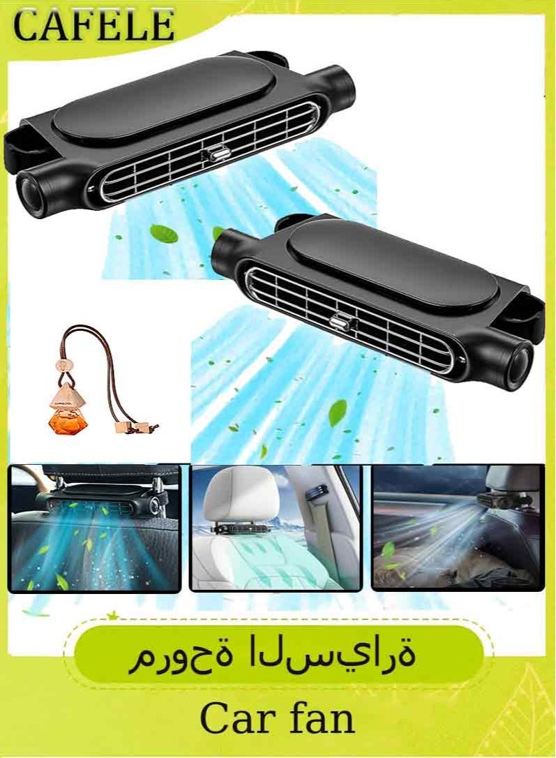 CAFELE 2PCS Car Seat Fancar Seat Cooling Fan 3-Speed Adjustable Car Cooling Fan Silent Electric Car Fan Portable USB Cooler Fan for All Car Jeep Van Rv Trucks Home Office - Image 1
