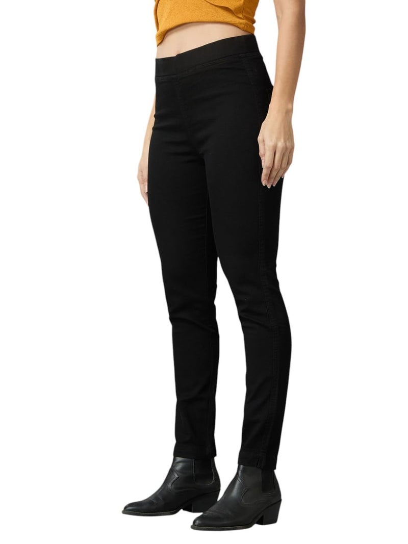 AKA CHIC women's Regular Rise Jegging (AKCB 1001 A_Black_26) - Image 3