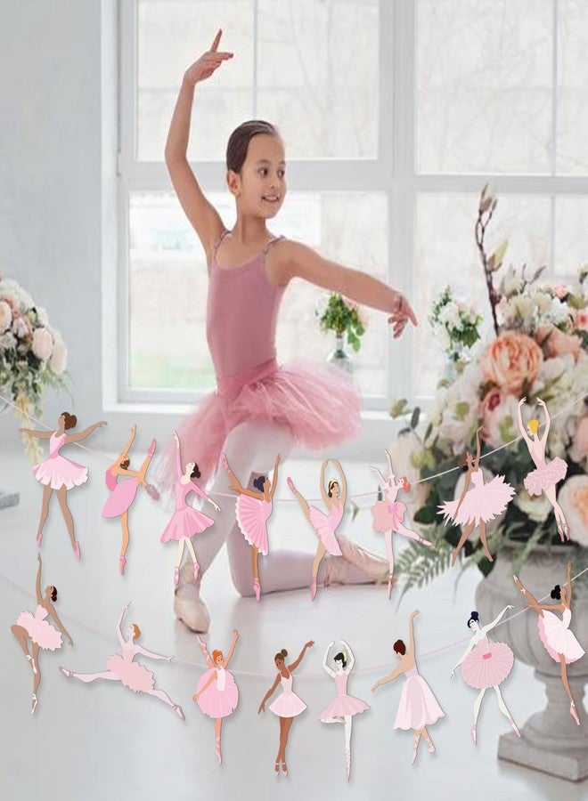 MZ.ogm 2 Pcs Ballerina Ballet Banners Garland, Ballerina Birthday Party Decorations, Ballet Garlands, Ballerina Party Decorations for Dancer Princess Girls Women Baby Shower Party Favors - Image 3