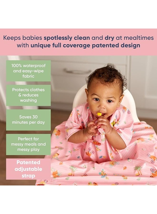 BIBaDO - Short Sleeve Baby Bibs - Babies & Toddlers 6-36 Months - Coverall Baby Led Weaning Bib - Easy Wipe, Soft, Waterproof - Image 3