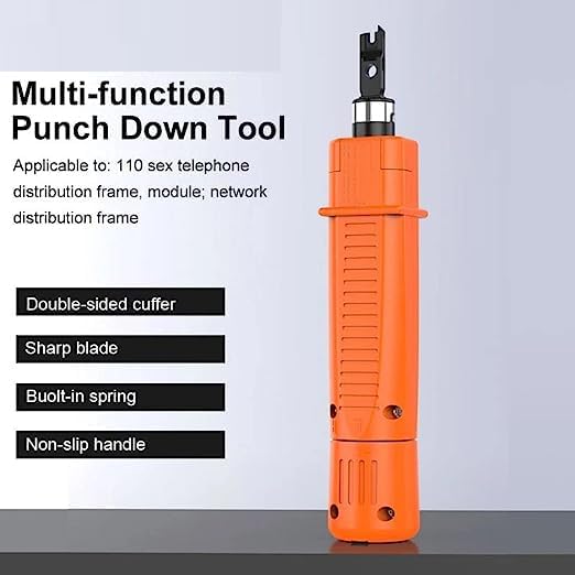 XIKKART RJ45 Punch Down Tool, Impact Networking Punching Tool, Multifunctional Wire stripper Cutter Tool Ethernet Punching Tool For All Types Of 110 Modules For CAT5/6, CAT5E/6E Network Cables - Image 2