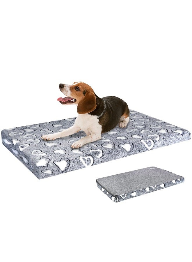 VANKEAN Dog Crate Mat Reversible Cool and Warm, Stylish Dog Bed for Crate with Waterproof Inner Linings and Removable Machine Washable Cover, Firm Support Dog Pad for Small to XX-Large Dogs, Grey - Image 1