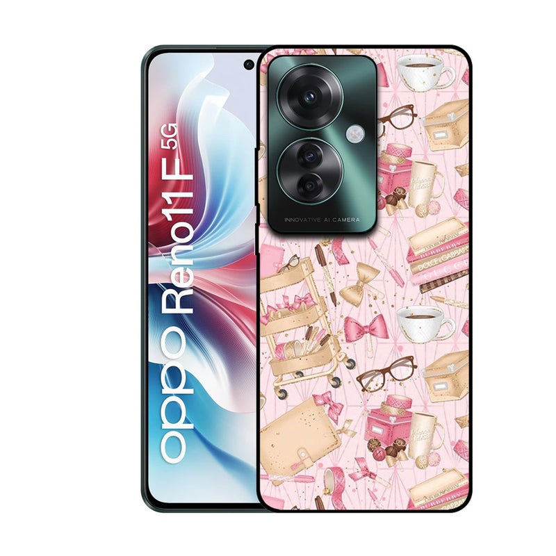 EYE CATCH Printed Protective Case Cover For Oppo Reno 11 F -  Girly Pink Items - Image 1