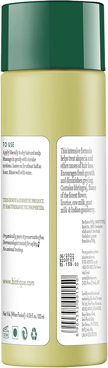 Biotique Bio Bhringraj Therapeutic Oil For Falling Hair Regrowth Treatment 200ml - Image 3