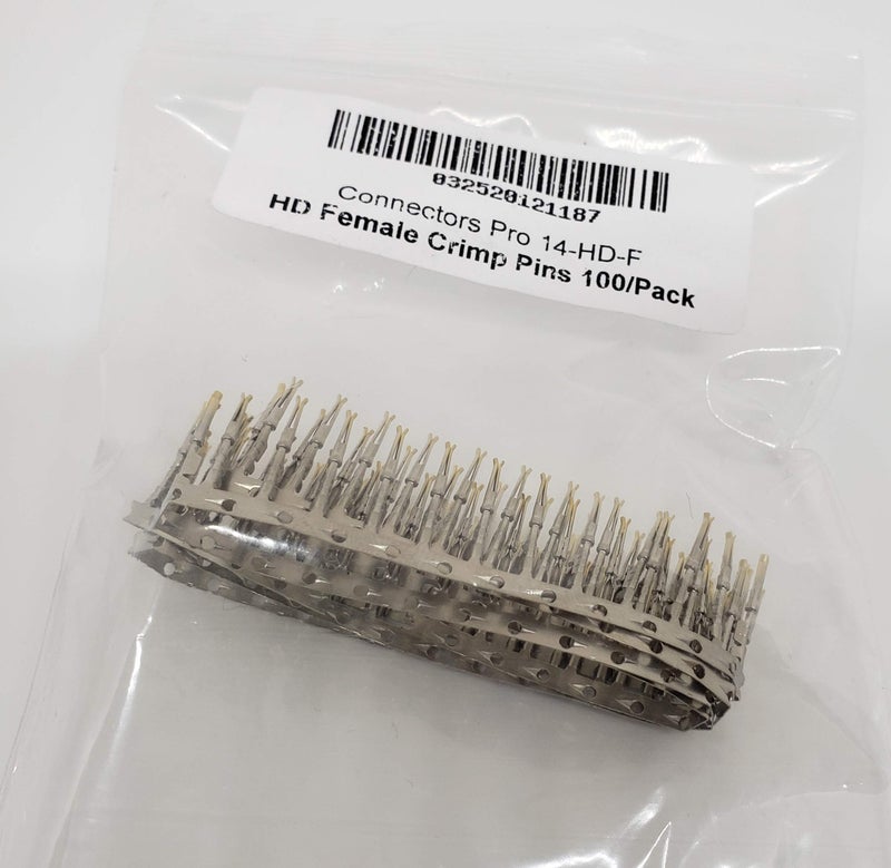 Pc Accessories- D-Sub High Density Female Crimp Pins, 100/Bag Gold Plated - Image 2