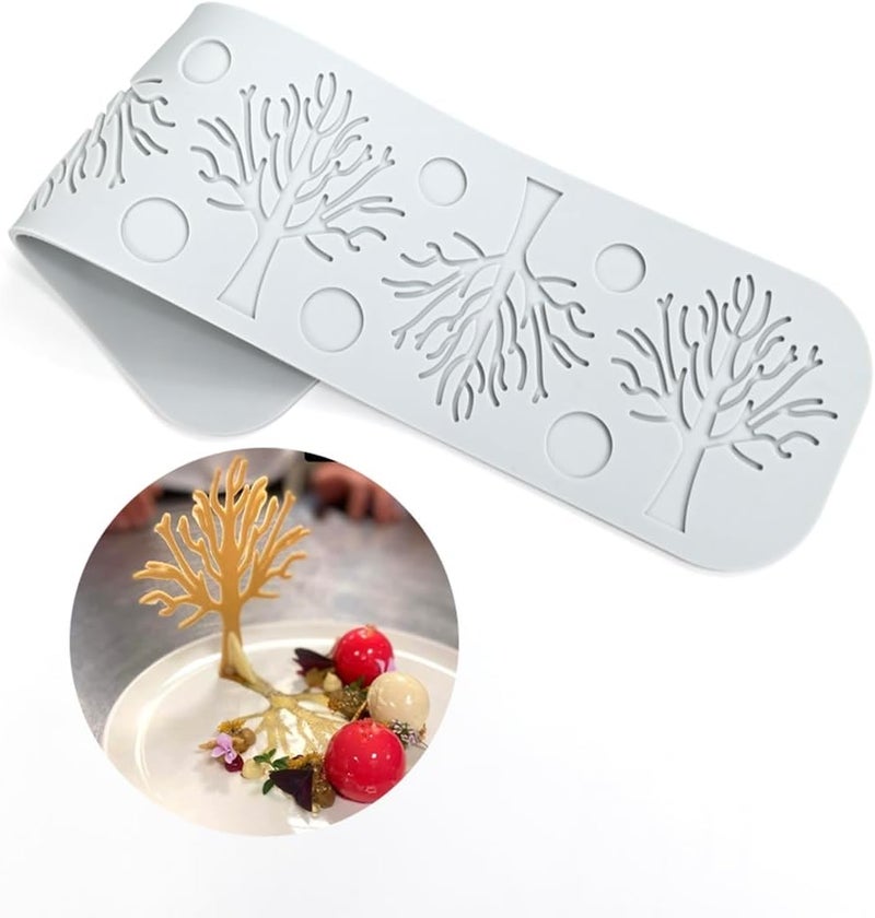 mostsom Silicone Fondant Mold Cake Molds - 3D Tree Lace Mat for Valentine's Day DIY Baking, Easy Use Candy Mould for Polymer Clay, Sugar Craft Cupcake Decorating (G_ Tree) - Image 1