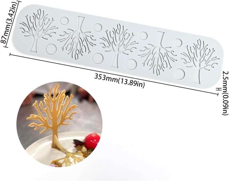 mostsom Silicone Fondant Mold Cake Molds - 3D Tree Lace Mat for Valentine's Day DIY Baking, Easy Use Candy Mould for Polymer Clay, Sugar Craft Cupcake Decorating (G_ Tree) - Image 3
