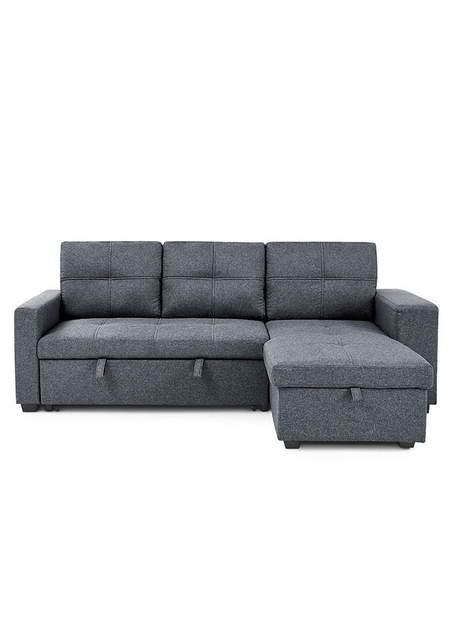 DANUBE HOME Castro Reversible Fabric Corner Sofa Bed With Storage And  USB port  Convertible Sleeping Sofabed Comfortable Living Room Furniture L 215x133x83 cm Grey  - Image 2