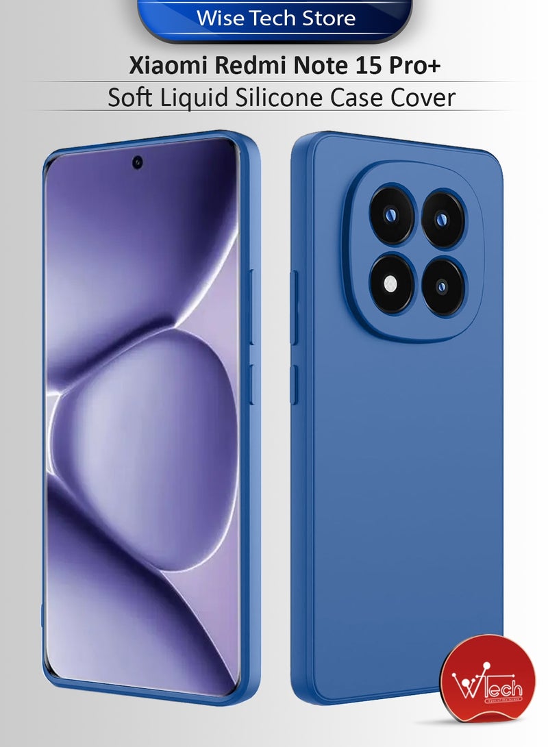دبليو تيك غطاء هاتف شاومي ريدمي نوت 15 برو+ 5G 2025 من السيليكون السائل الناعم (MCRPSN) - أزرق بحري - Image 1