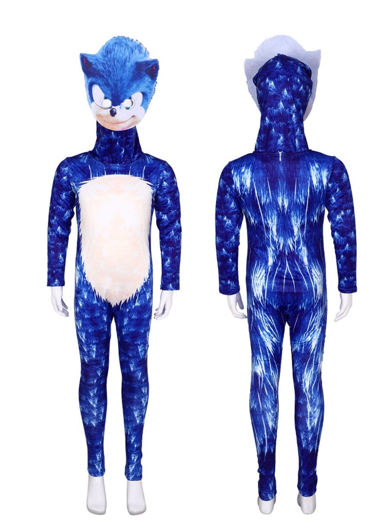 NIBEMINENT Halloween game role-playing Sonic the Hedgehog one-piece tight-fitting Suit Sonic - Image 1