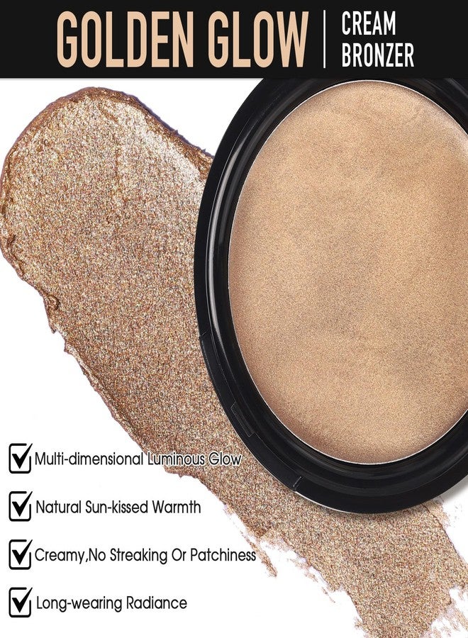 UCANBE Cream Bronzer for Face & Body, Natural Golden Sun-Kissed Glow Highlighter, Luminous Buildable Coverage for Long Lasting Bronzed Glow, Lightweight Brighten Contour Multi-Use Makeup Palette - Image 2