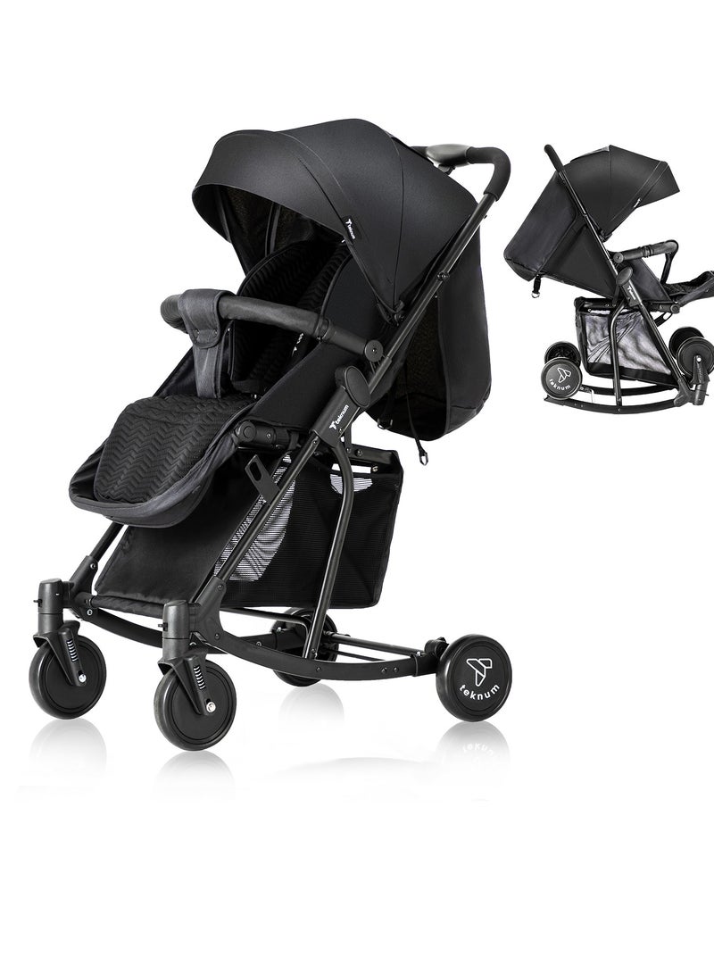 Teknum Stroller With Rocker with Red Fashion Diaper tote Bag- Black - Image 2