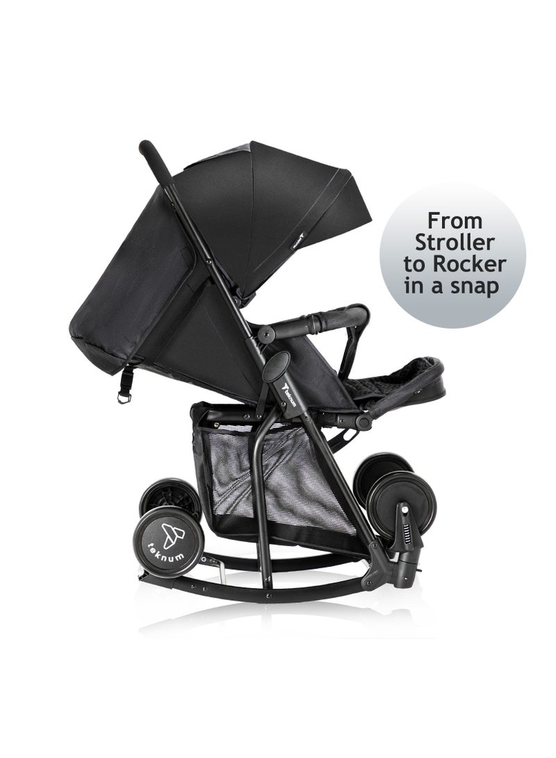 Teknum Stroller With Rocker with Red Fashion Diaper tote Bag- Black - Image 5