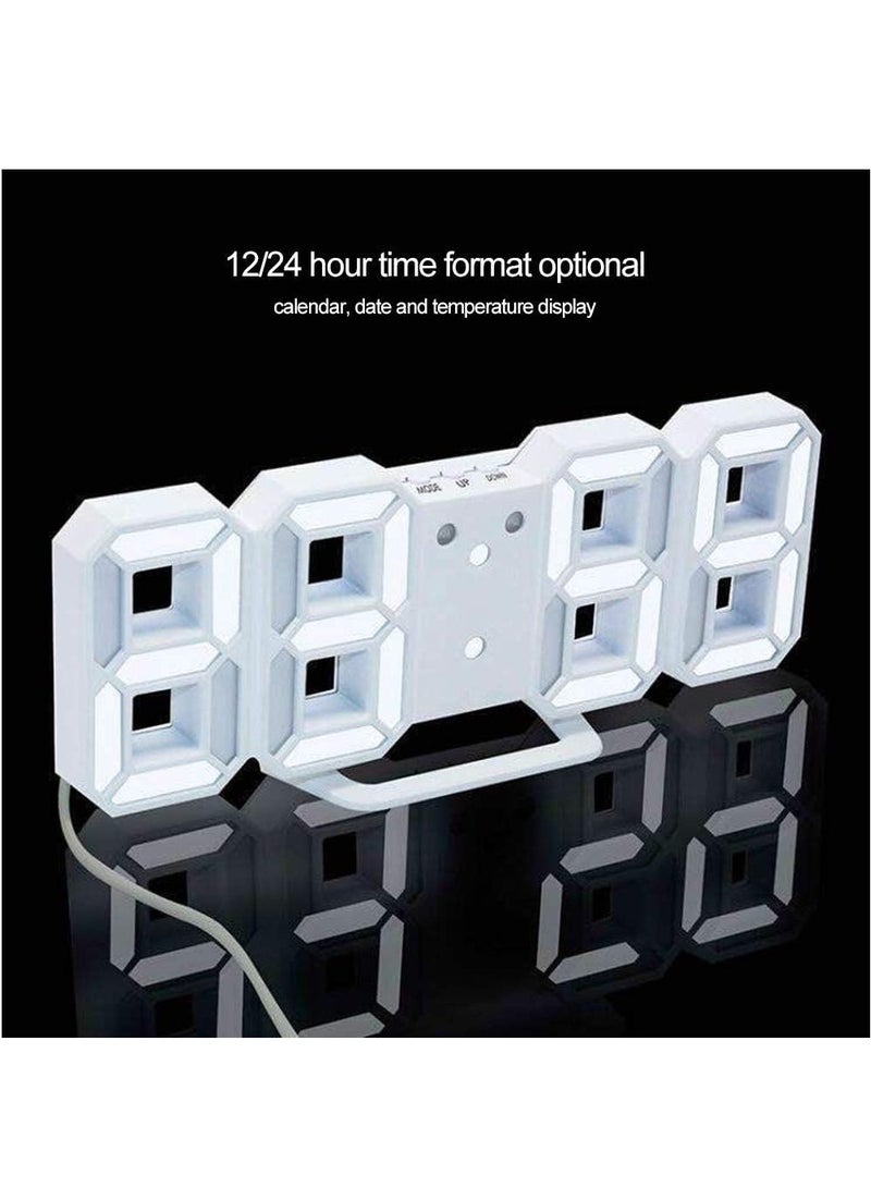 DUNISO 3D LED Digital Clock Glowing Night Mode Brightness Adjustable Electronic Table Clock 24/12 Hour Display Alarm Clock Wall Hanging  - Image 5