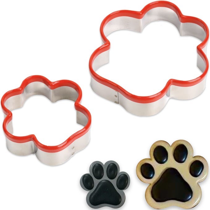 2PCS DOG PAW COOKIE CUTTERS TREATS CUTTER HOMEMADE BISCUIT TREATS CUTTERS COATED WITH SOFT PVC FOR PROTECTION 41 3