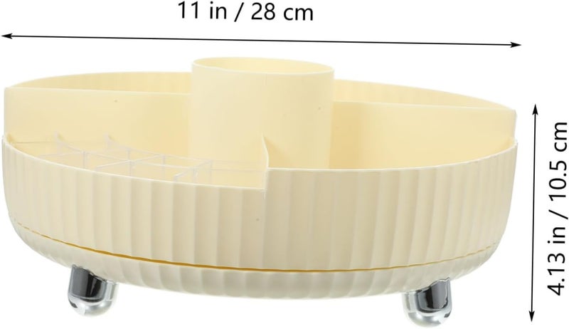 Seadra Makeup Organizer Beauty Storage Tray Seasoning Bottle Storage Box Desktop Fruit 360 Degree Turntable Kitchen Storage Box pink - Image 5
