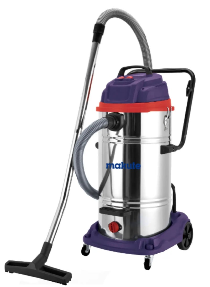 ماكيوت مكنسة كهربائية رطبة وجافة، سعة 60 لتر، قوة 2400 واط، شفط قوي ≥19 كيلو باسكال، تدفق هواء عالي 35 لتر/ثانية لتنظيف المنزل والمكتب، VC121-60 - Image 1