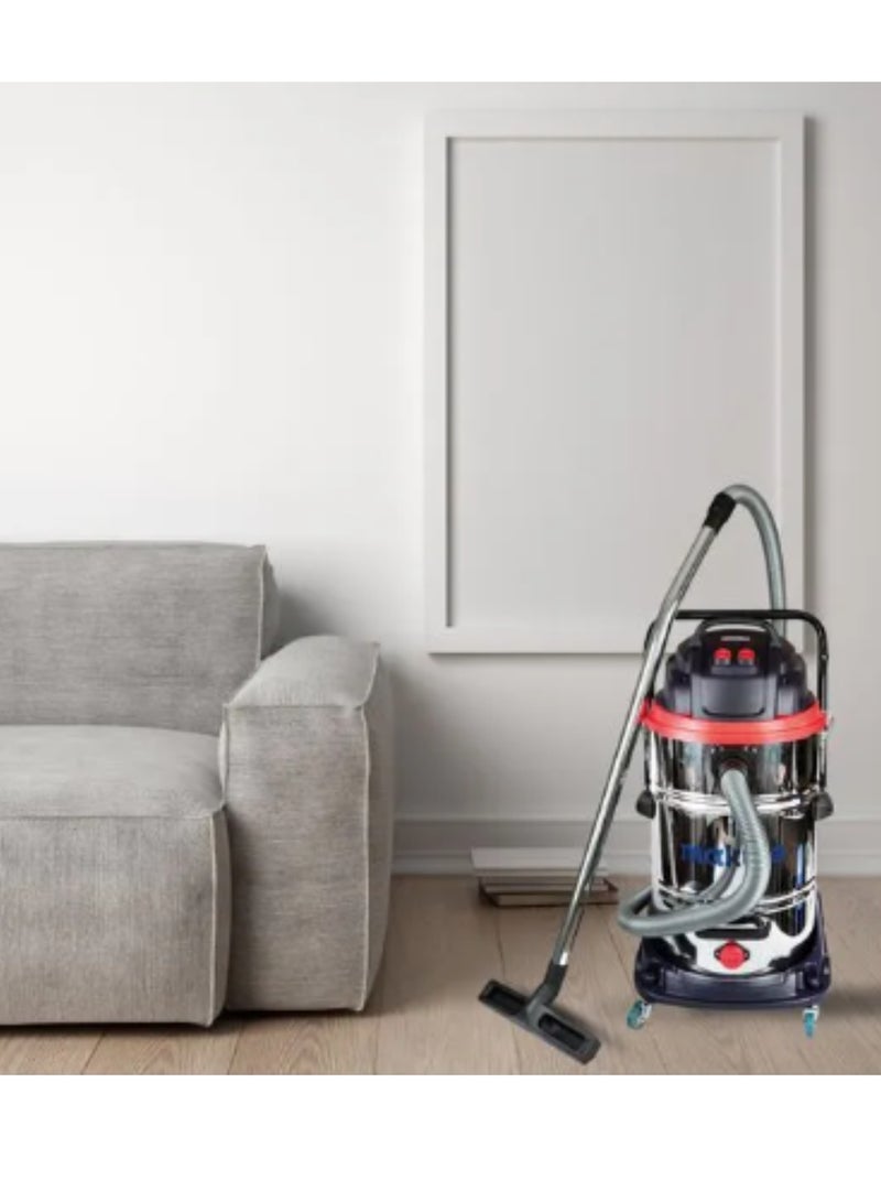 ماكيوت مكنسة كهربائية رطبة وجافة، سعة 60 لتر، قوة 2400 واط، شفط قوي ≥19 كيلو باسكال، تدفق هواء عالي 35 لتر/ثانية لتنظيف المنزل والمكتب، VC121-60 - Image 4