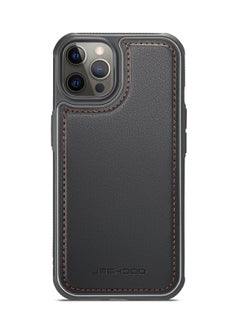 JEEHOOD CaseMe Phone Case Compatible with iPhone 13 Pro MAX Luxury PU Leather Back Cover Cover Compatible with iPhone 13 Pro MAX -Black  - Image 3
