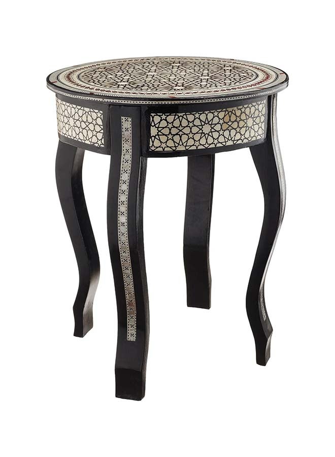 Wooden and Seashell Decorative Table - Multi Color
