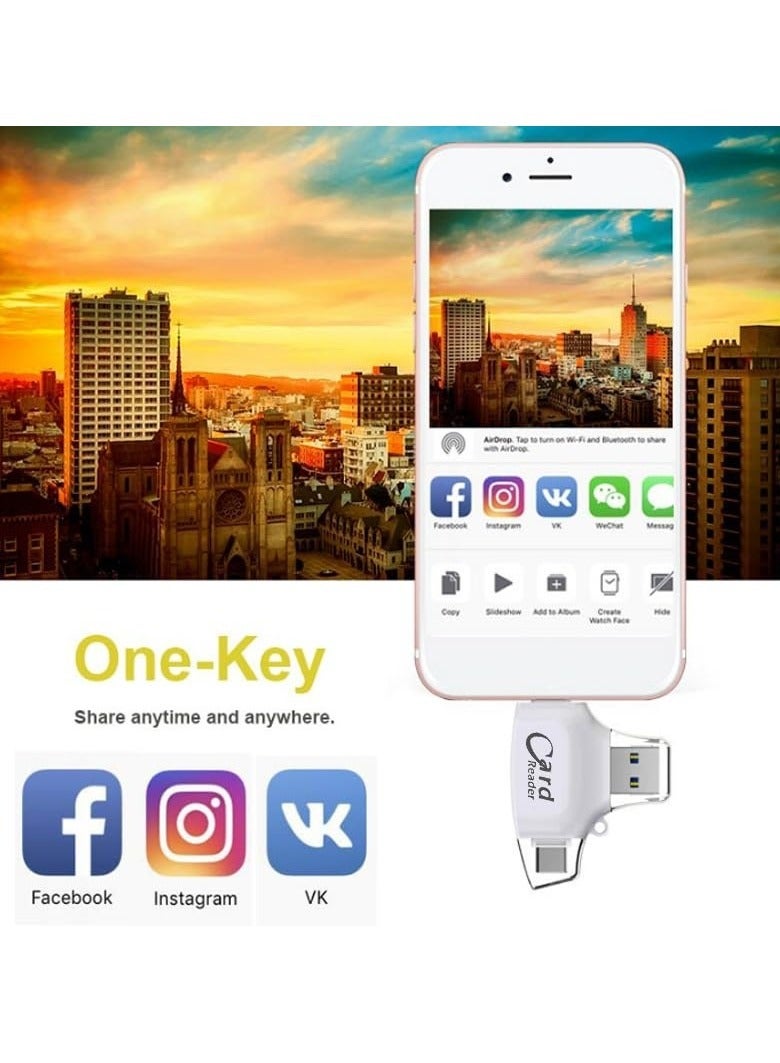 JAJEEK "2024 4-in-1 Multi-Port USB-C Card Reader & Hub Adapter – SD/TF Memory Card Reader, Type-C Camera Adapter, Compatible with All Type-C Devices (Multicolor)" - Image 4