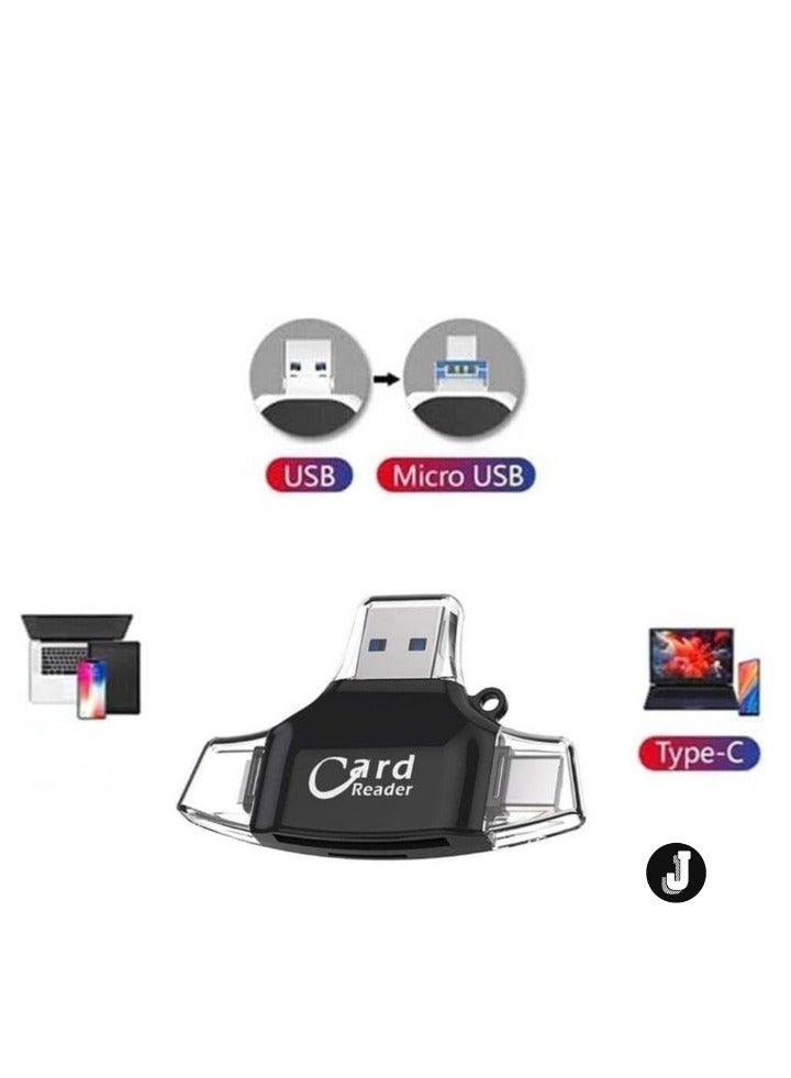 JAJEEK "2024 4-in-1 Multi-Port USB-C Card Reader & Hub Adapter – SD/TF Memory Card Reader, Type-C Camera Adapter, Compatible with All Type-C Devices (Multicolor)" - Image 2