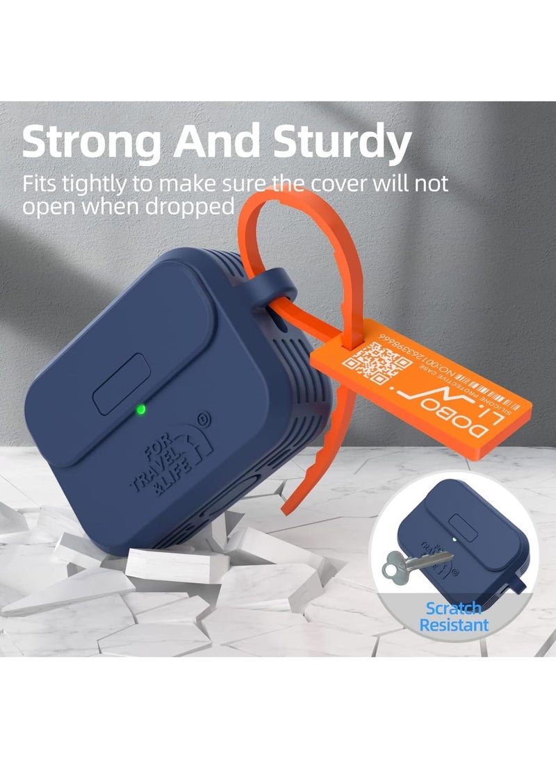 SOLARAE Headphone Protective Cover, Compatible with AirPods Pro 2nd/1st Generation Case Cover, Rugged Military Grade Protective Cover, with Apple AirPods Pro 2022/2019 Charging Case (Navy Blue) - Image 3