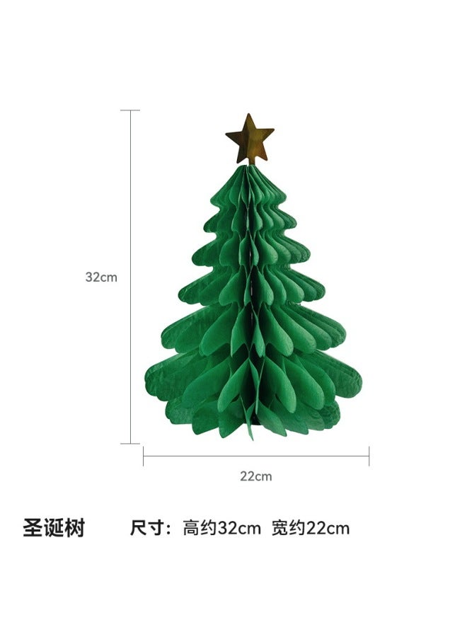 Autonomy Christmas Decoration Props Wall Flower Hanging Decoration Classroom Scene Layout Window Flag Honeycomb Ball Photo Props - Image 1