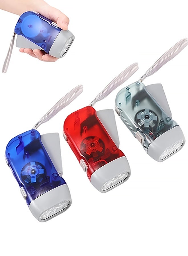 3 Pack Hand Crank Emergency Flashlight, No Battery Required,Portable Wind-Up Flashlight for Camping, Hiking, Outdoor, Home & Car Emergencies, Easy Use for Kids & Adults - Image 1