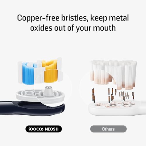 Soocas Multiclean Classic Clean Electric Toothbrush Replacement Heads, Compatible with Both NEOS II and NEOS II Ultra, 2 Brush Heads, Dark Violet - Image 4