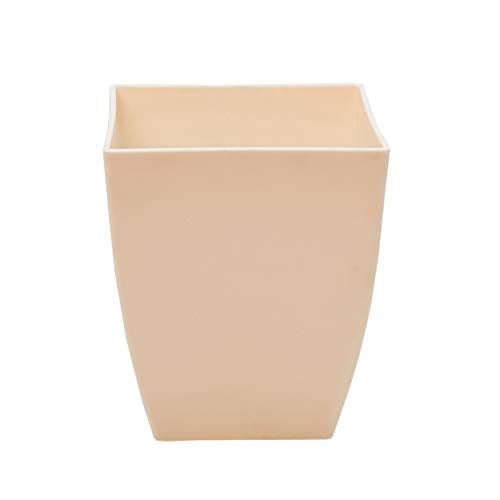 garbnoire Gardening Flower Pots - 5.5 Inch Plastic Flower Pots | Modern Decorative Indoor Outdoor Pots - (Ivory, 5) - Image 2
