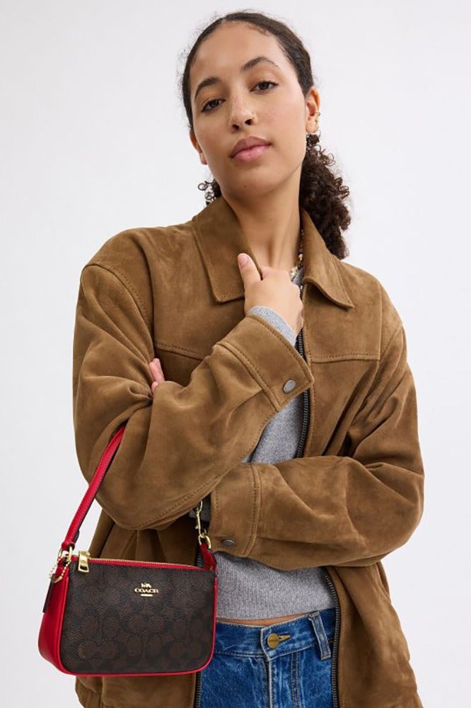 كوتش اوت ليت كوتش حقيبة كتف بشعار كلاسيكي بشعار Presviewia مزدوج اللون NOLITA 19 - Image 5