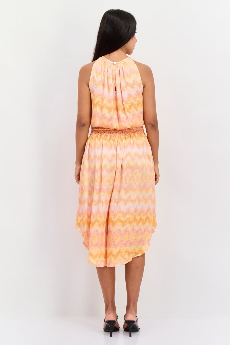 Ramy Brook Women Allover Print Maxi Dress, Orange - Image 3