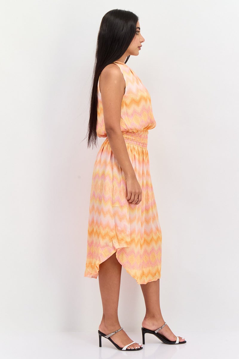 Ramy Brook Women Allover Print Maxi Dress, Orange - Image 4