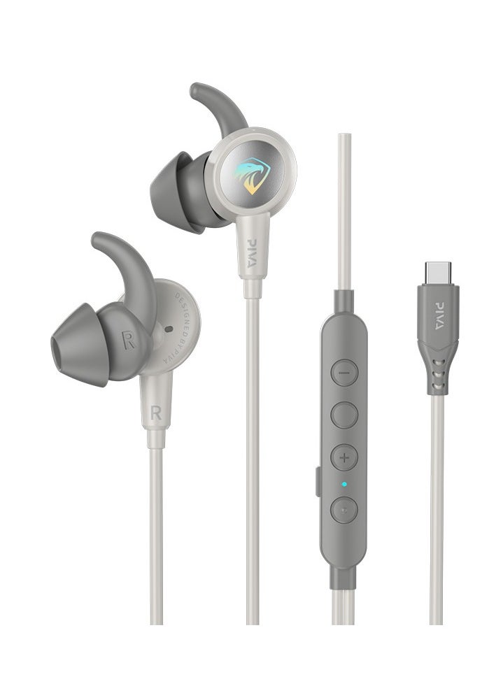 piva - BIVA S6C-G Wired Surround Gaming Headset Built-in Sound Card RGB Lighting for Fun During Use and Multi-directional Microphone Comfortable for Ears and Skin with Type-C Cable for Android Mobiles, iPhone 15, iPhone 16 and iPad with Type-C Cable - Image 1