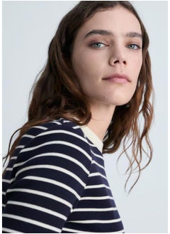 MANGO Striped Crew Neck T-Shirt  - Image 3