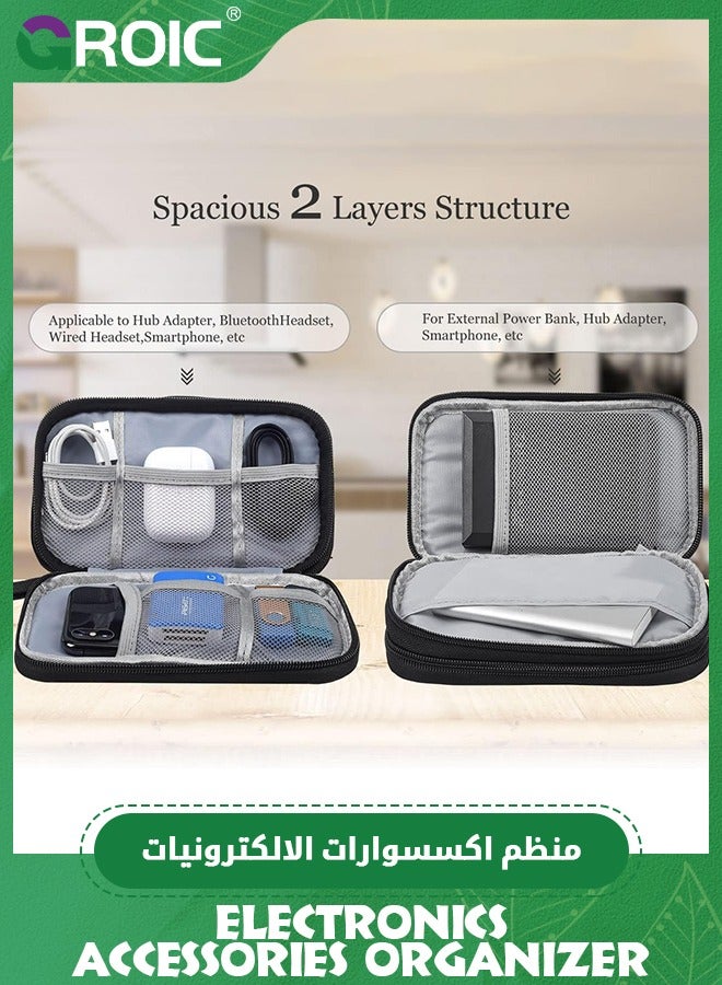 GROIC Electronics Accessories Organizer Pouch Bag, Travel Universal Organizer for Cable, Charger, Phone, SD Card, Business Travel Gadget Bag - Image 3