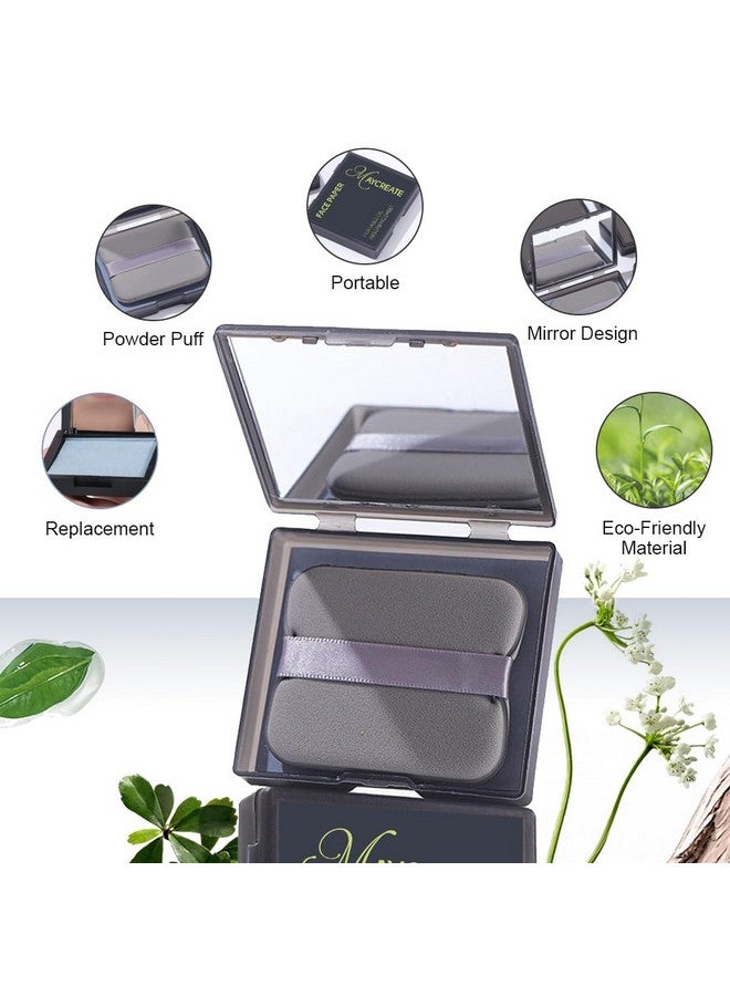 maycreate ® 100Pcs Face Blotting Paper For Oily Skin, Natural Linen Bloating Papers For Oily Face, Oil Absorbing Sheets For Face, With Built-In Mirror & Powder Puff Pad For Men And Women - Image 3