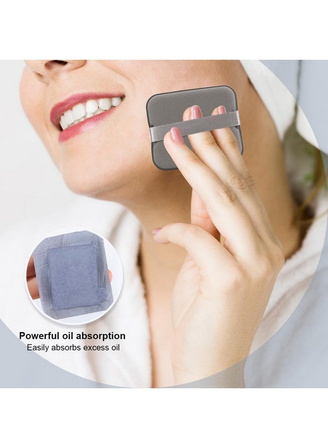maycreate ® 100Pcs Face Blotting Paper For Oily Skin, Natural Linen Bloating Papers For Oily Face, Oil Absorbing Sheets For Face, With Built-In Mirror & Powder Puff Pad For Men And Women - Image 4