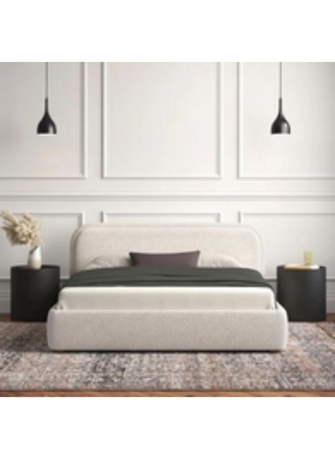 هومزمارت سرير فردي خشب مضغوط و بوكلية 115×120×200 سم - أوف وايت  - Image 2