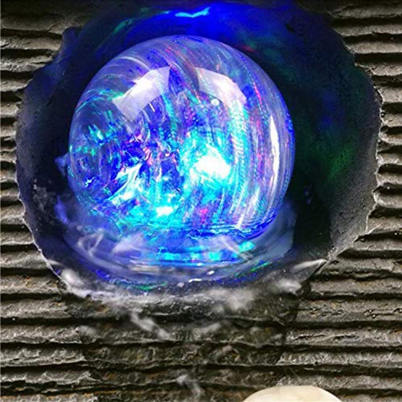 SENTROX Indoor Water Fountains Glass Ball | Ice Cracked Crystal Glass Fountain Ball l | Indoor Water Fountain Spinning Crystal Feng Shui Glass Ball | Size-2 inches, (Set of 1) - Image 3