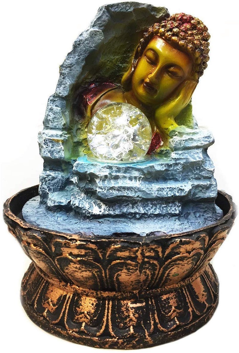 SENTROX Indoor Water Fountains Glass Ball | Ice Cracked Crystal Glass Fountain Ball l | Indoor Water Fountain Spinning Crystal Feng Shui Glass Ball | Size-2 inches, (Set of 1) - Image 4