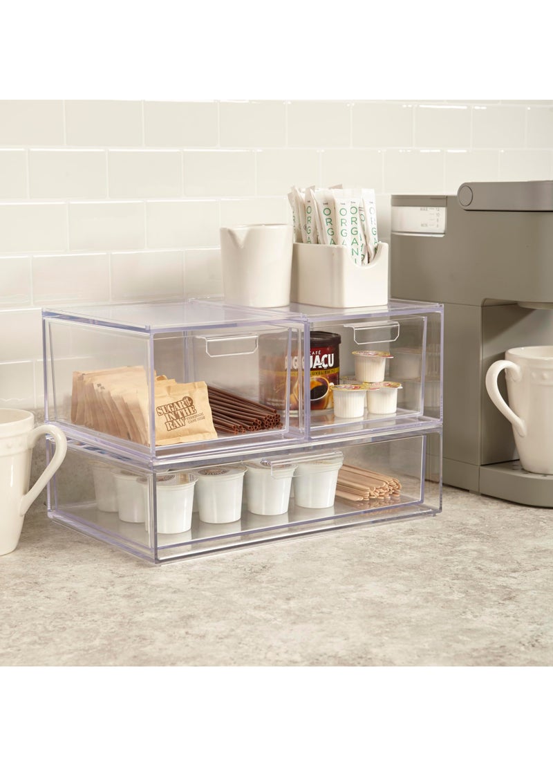 Generic - Stackable Clear Makeup Organizer - Versatile Storage Box for Eyeshadow Palettes, Cosmetics, Toys & Office Supplies - Perfect for Vanity & Home Organization - Image 1