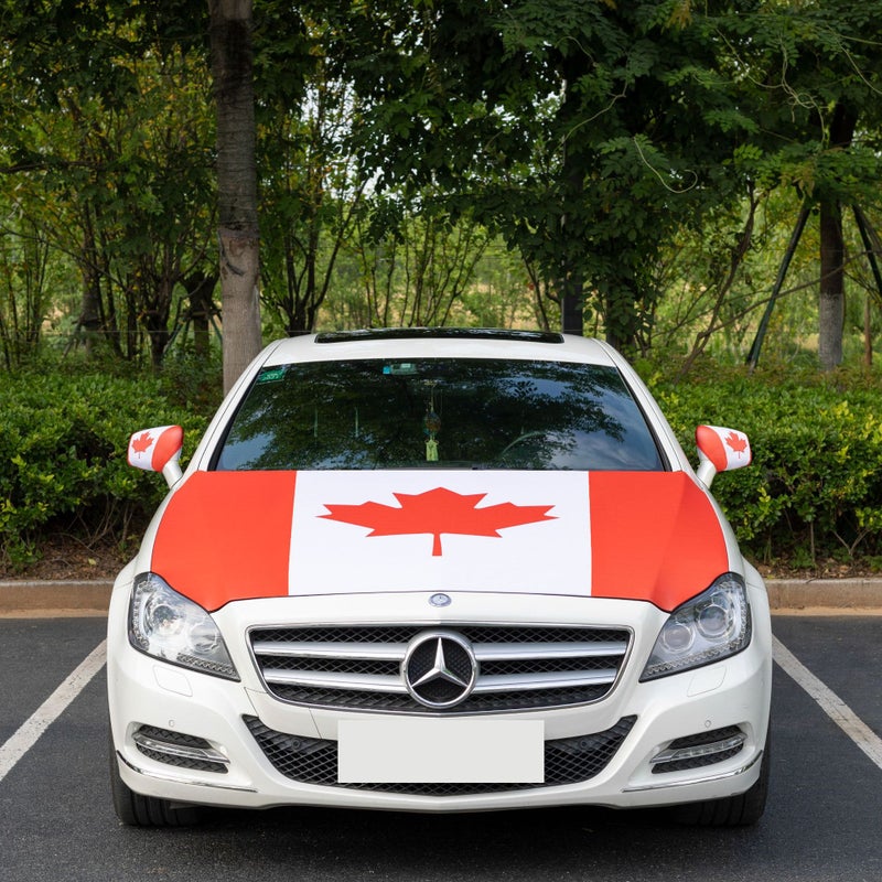 2026 Saudi National Day Polyester Car Hood Cover, Mirror Cover and Car Flag Set - Image 4