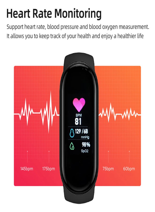 M7 Smart Bracelet 0.96 inch LED Screen Support Heart Rate Blood Pressure Blood Oxygen Sleep Monitoring Information Reminder Red - Image 5